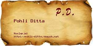 Pohli Ditta névjegykártya